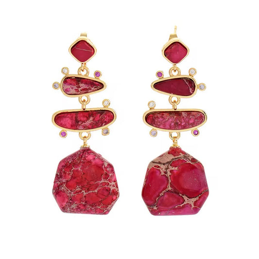 Empire Jasper Chandelier Earrings