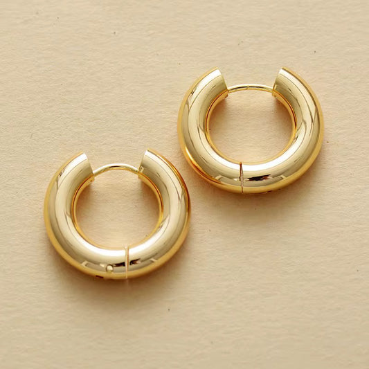 Gold-Plated Minimalist Hoop Earrings