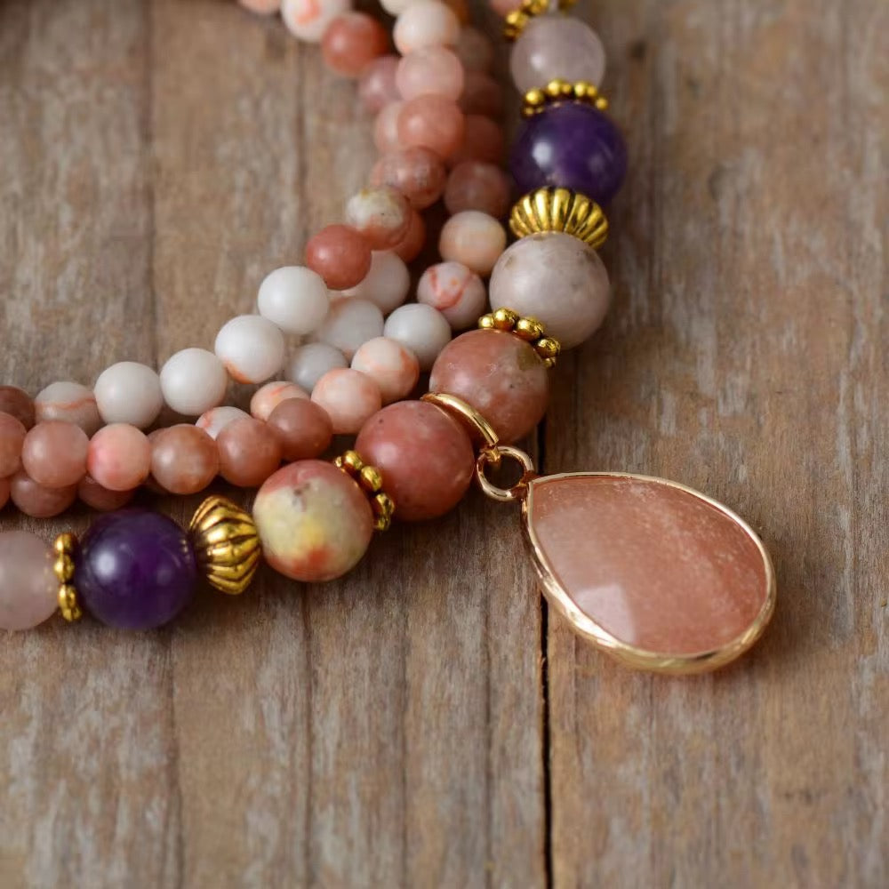 Pink Jasper Beaded Necklace