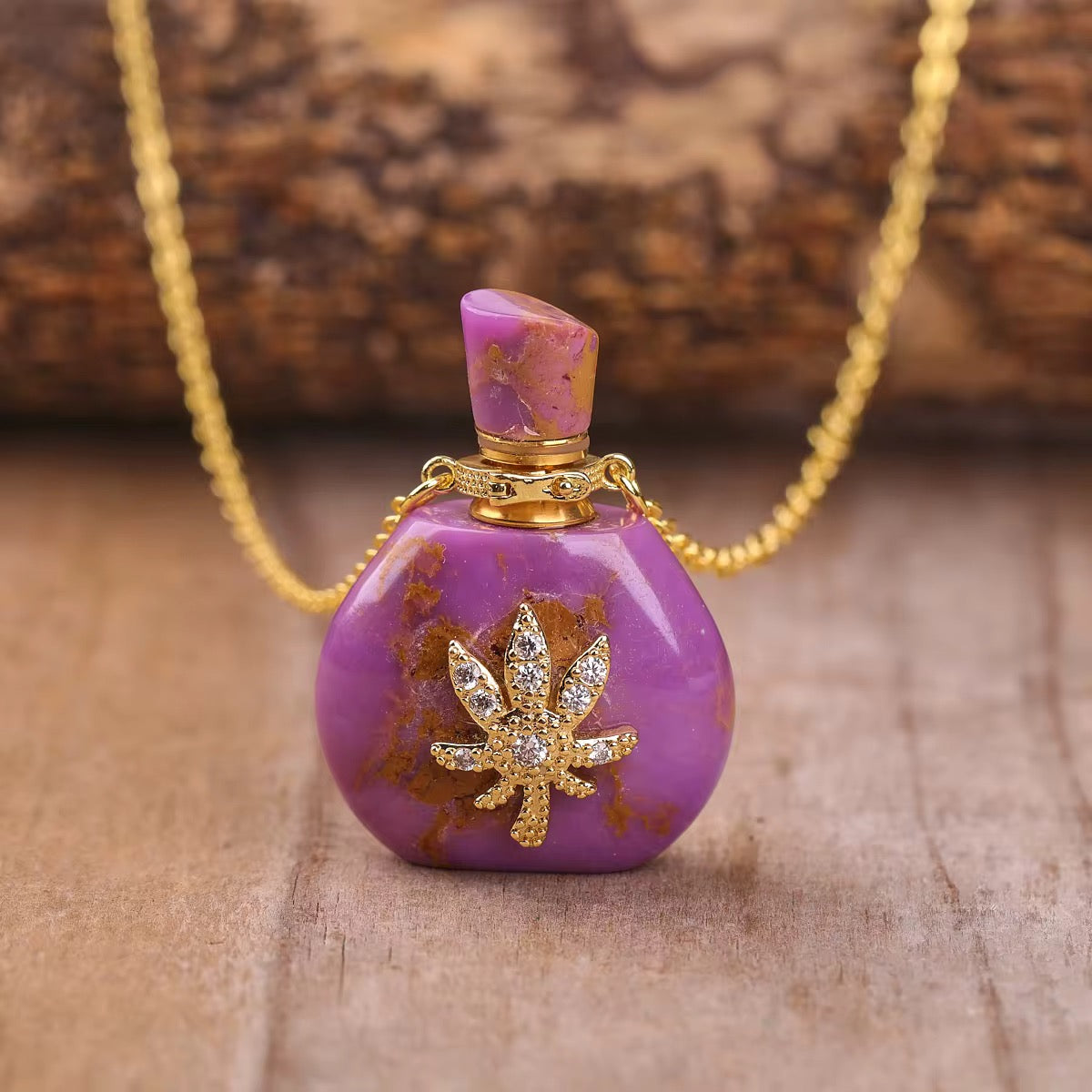 Améthyste Royale  Perfume Vial Necklace