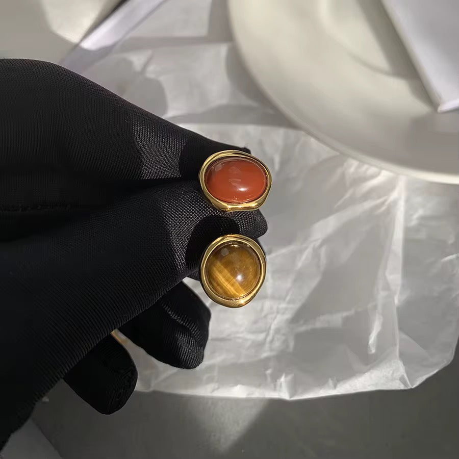Solstice Duo Ring – Red Agate & Tiger’s Eye