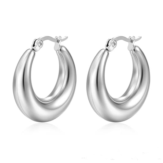 Silver Whisper Hoops
