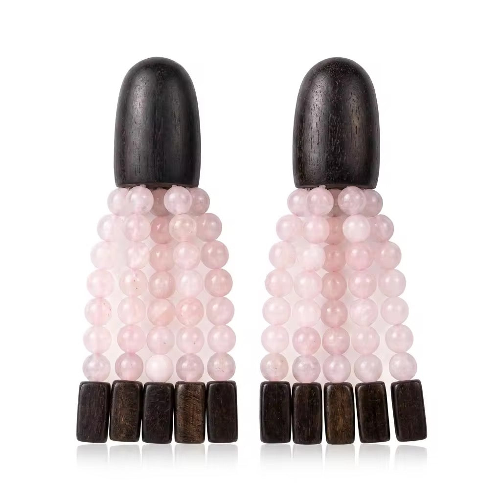 Rosé Eclipse Tassel Earrings