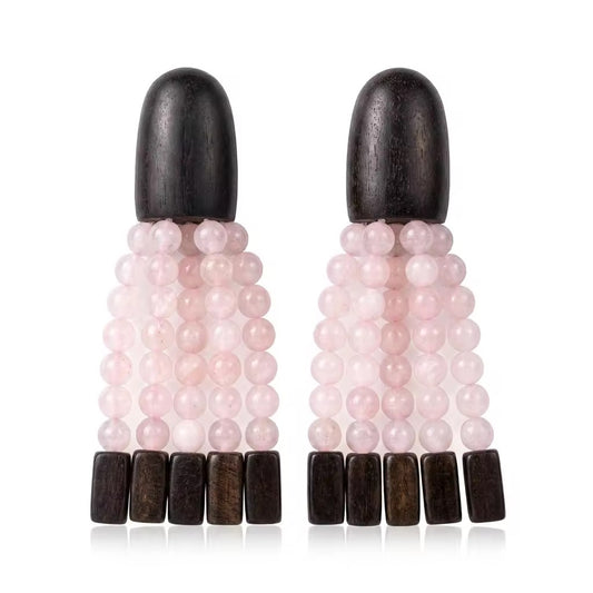 Rosé Eclipse Tassel Earrings