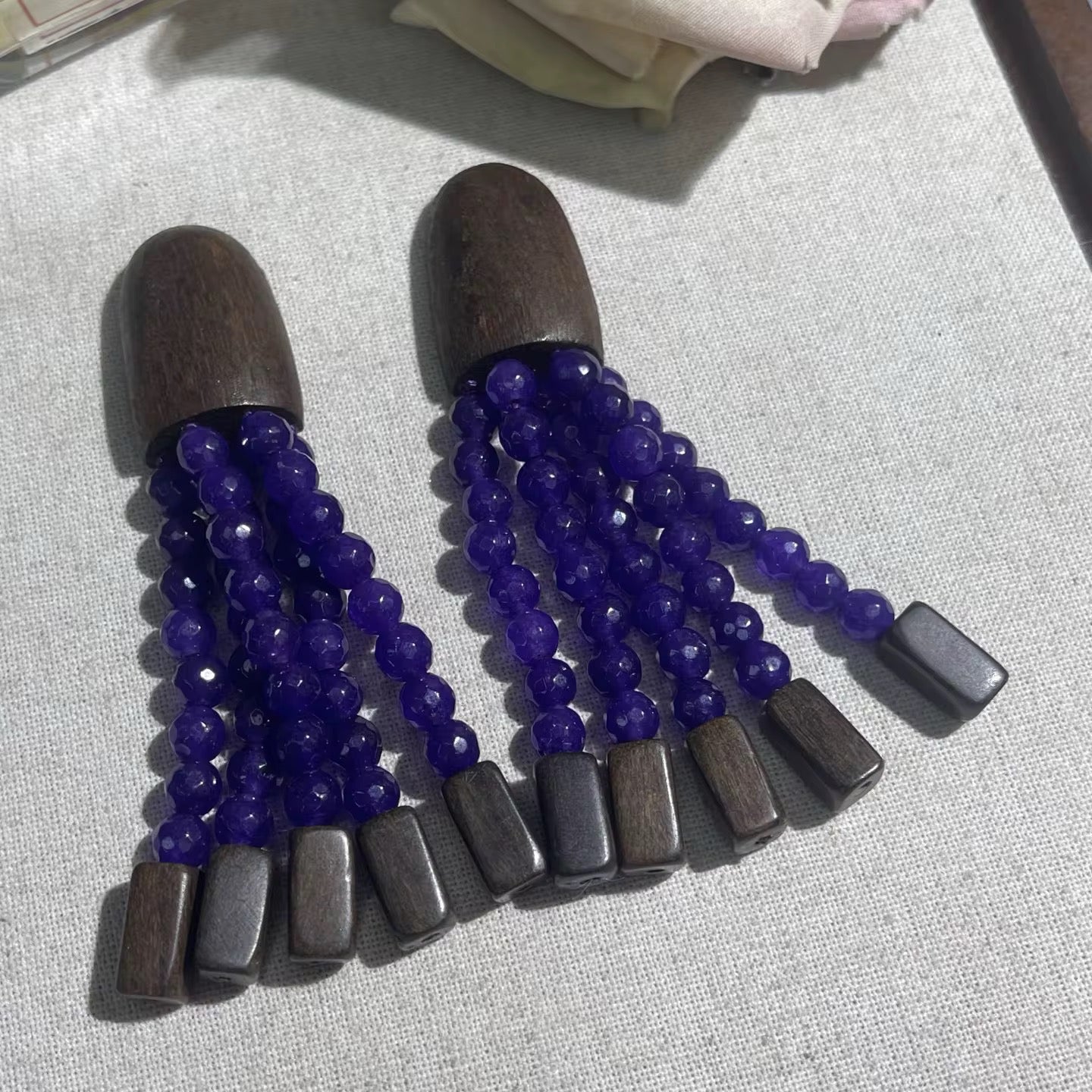 Midnight Aura Tassel Earrings