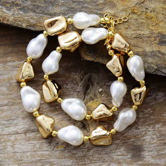 “Aurora Drip” – Baroque Pearl Lariat Necklace