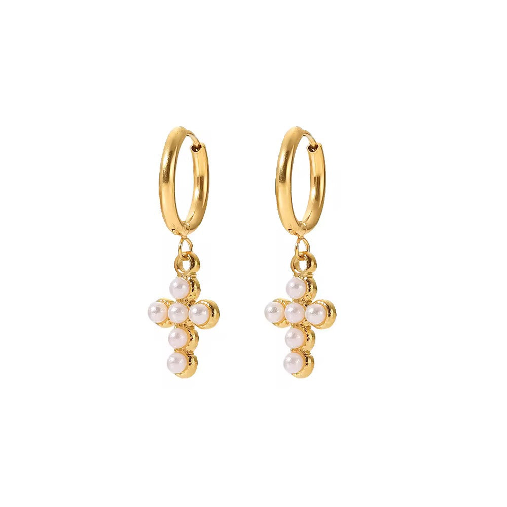 Seraphine Cross Hoops