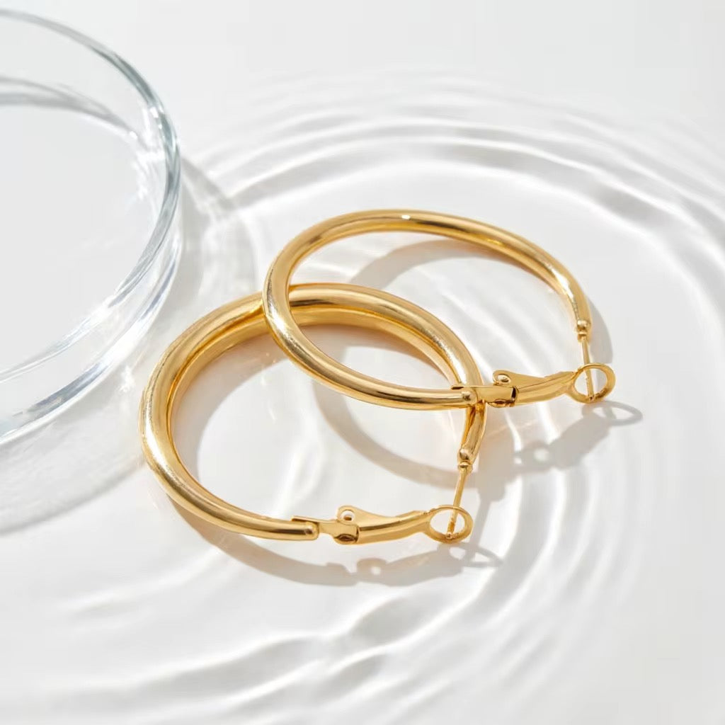 Aurelia Luxe Hoop Earrings – 40 mm