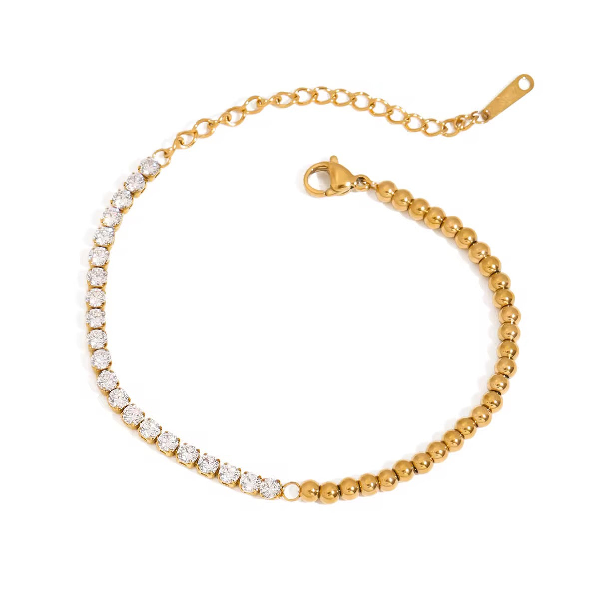 Ivory Halo Gold Tennis Bracelet