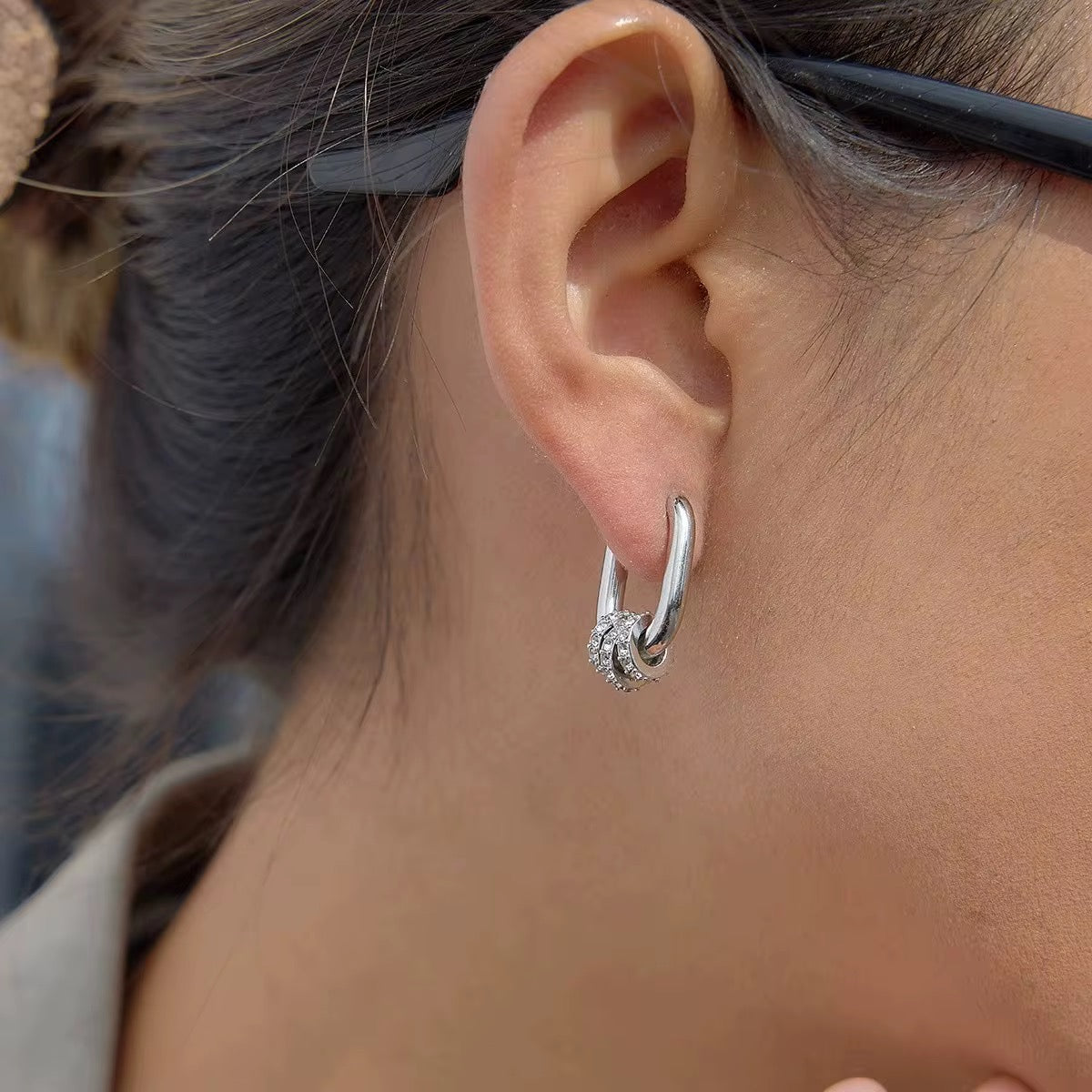 Elodie Luxe Hoop Earrings – Silver