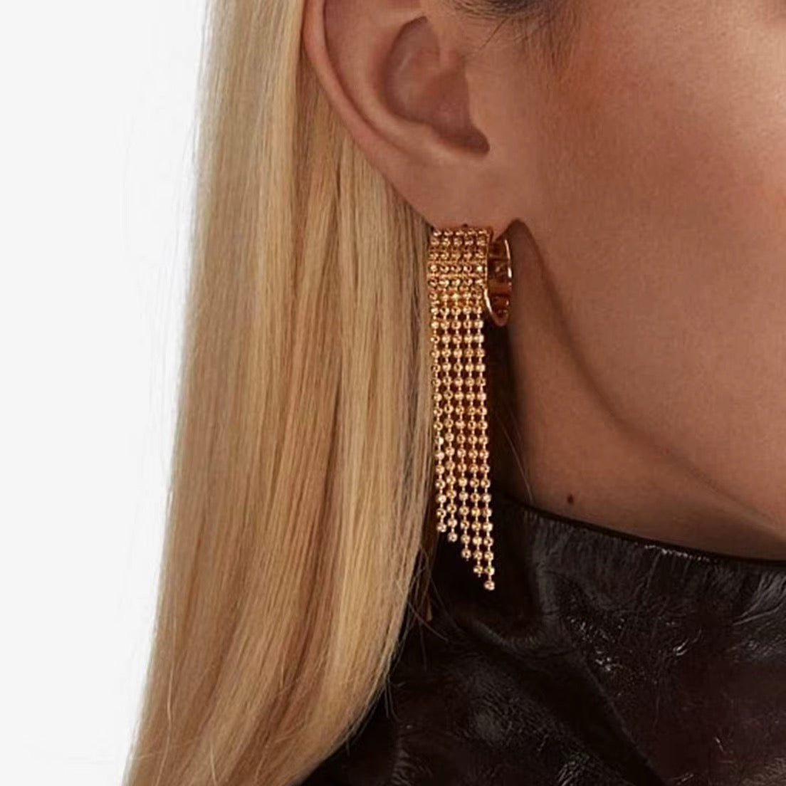 ✨ Élan 18K Gold Pearl Tassel Earrings