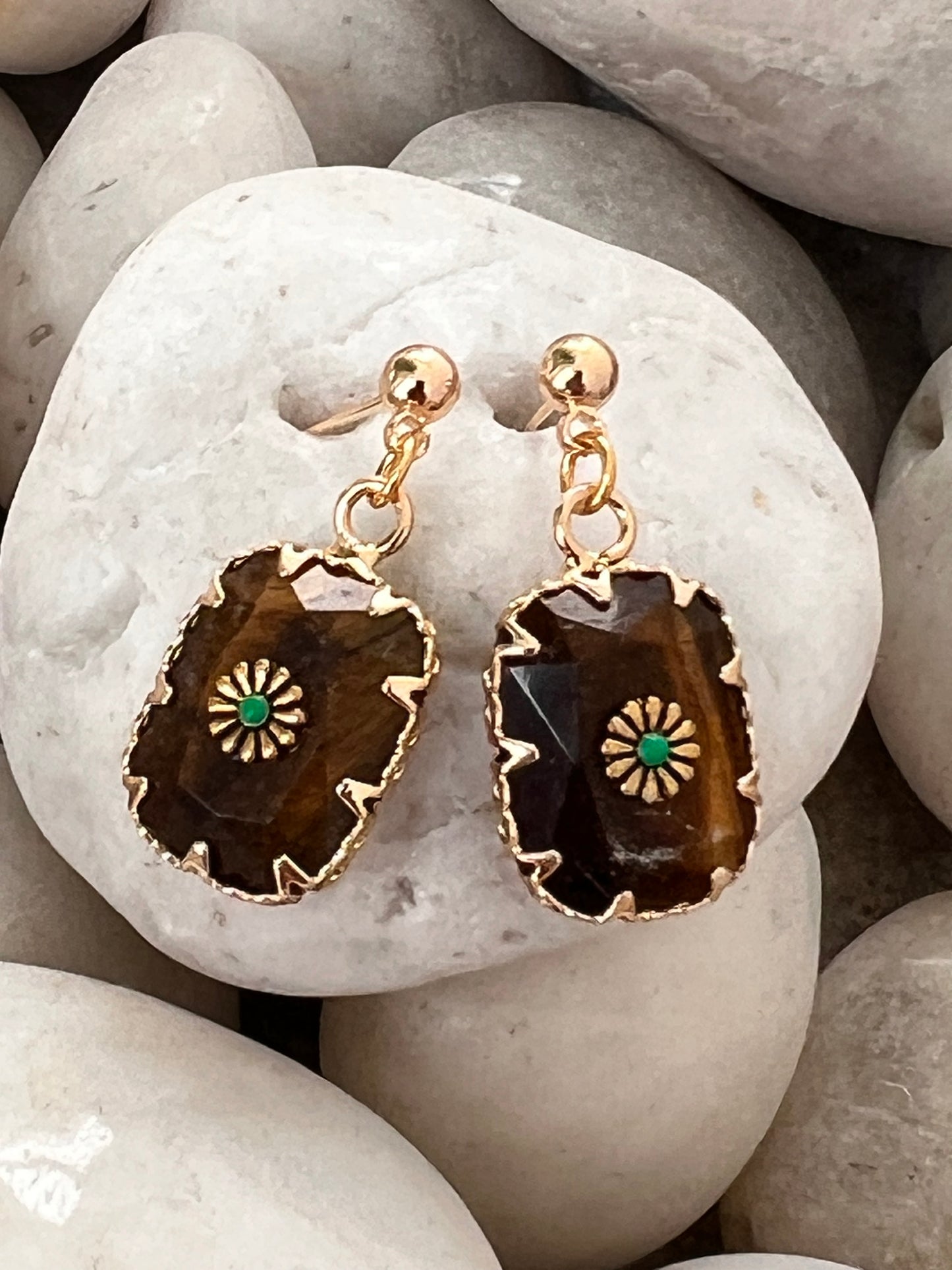 AURELION Tiger Eye Kevlar Drop Earrings