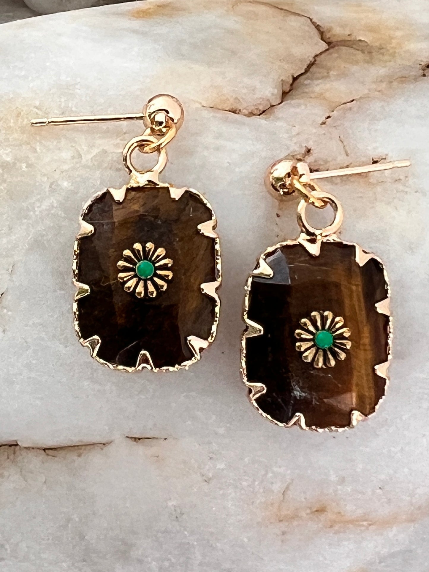 AURELION Tiger Eye Kevlar Drop Earrings