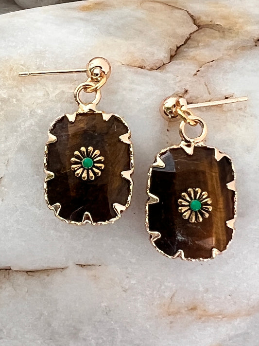 AURELION Tiger Eye Kevlar Drop Earrings
