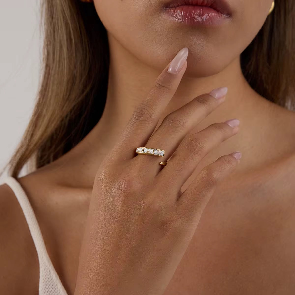 Glow Loop Zircon Open Ring
