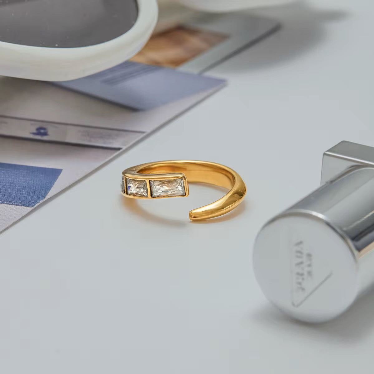 Glow Loop Zircon Open Ring