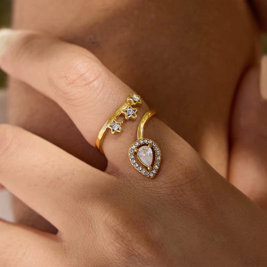Seraphina Star & Teardrop Ring
