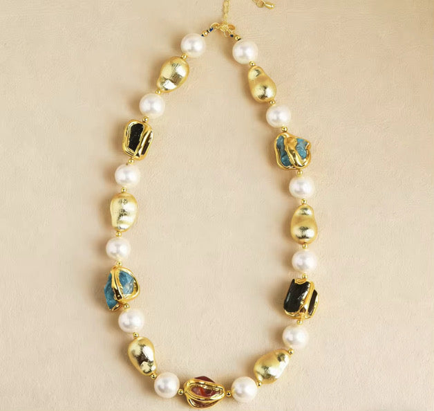 ✨ “Aurora Royale” 18K Gold-Plated Statement Necklace