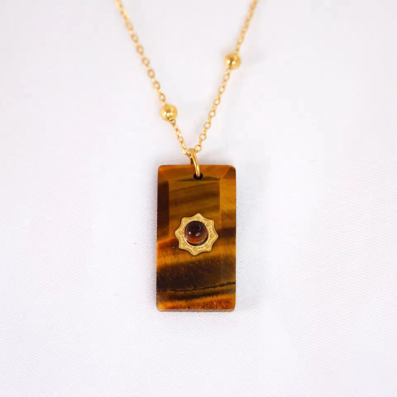 The Golden Gaze Tiger’s Eye Pendant Necklace