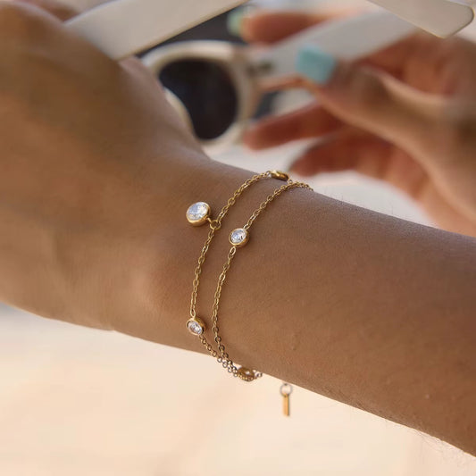 Élané Double-Layer Zirconia Bracelet