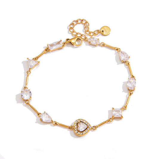 Élise Heart Iced Zircon Bracelet