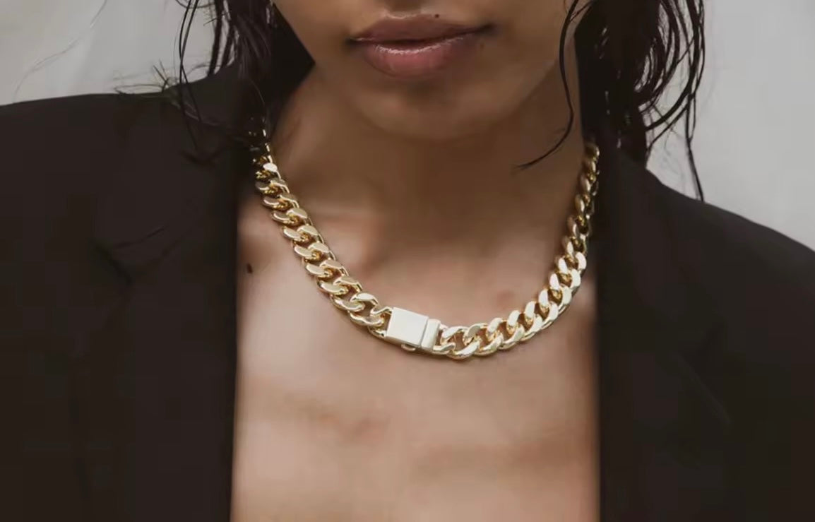 Royal Drip Gold Cuban Chain - 11mm Coarse Ground Finish