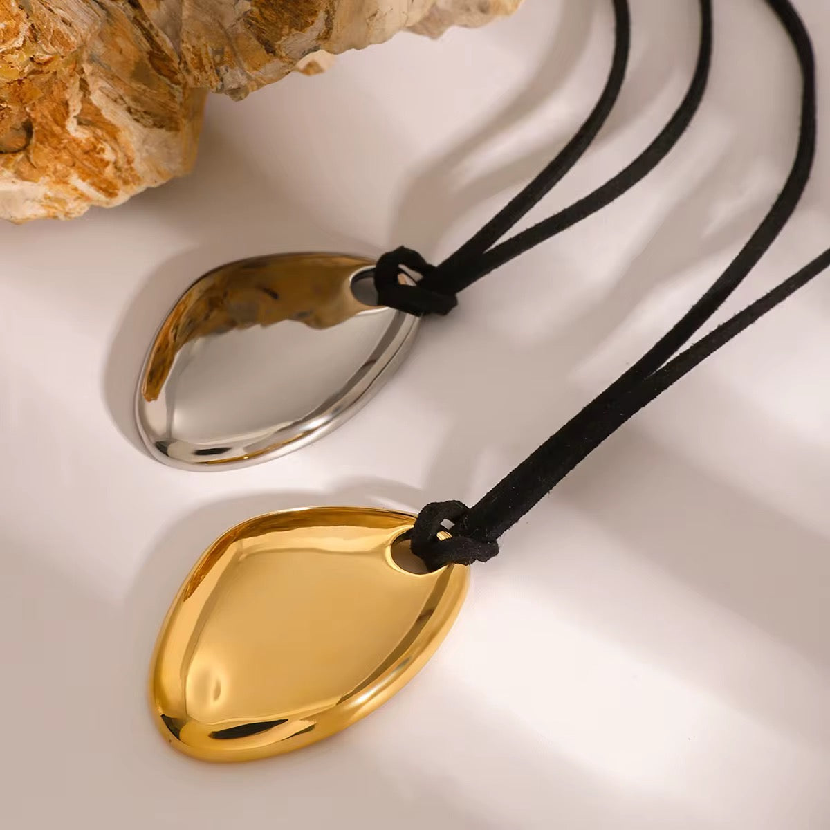Flux Pendant Necklace – 18K Gold Plated Stainless Steel