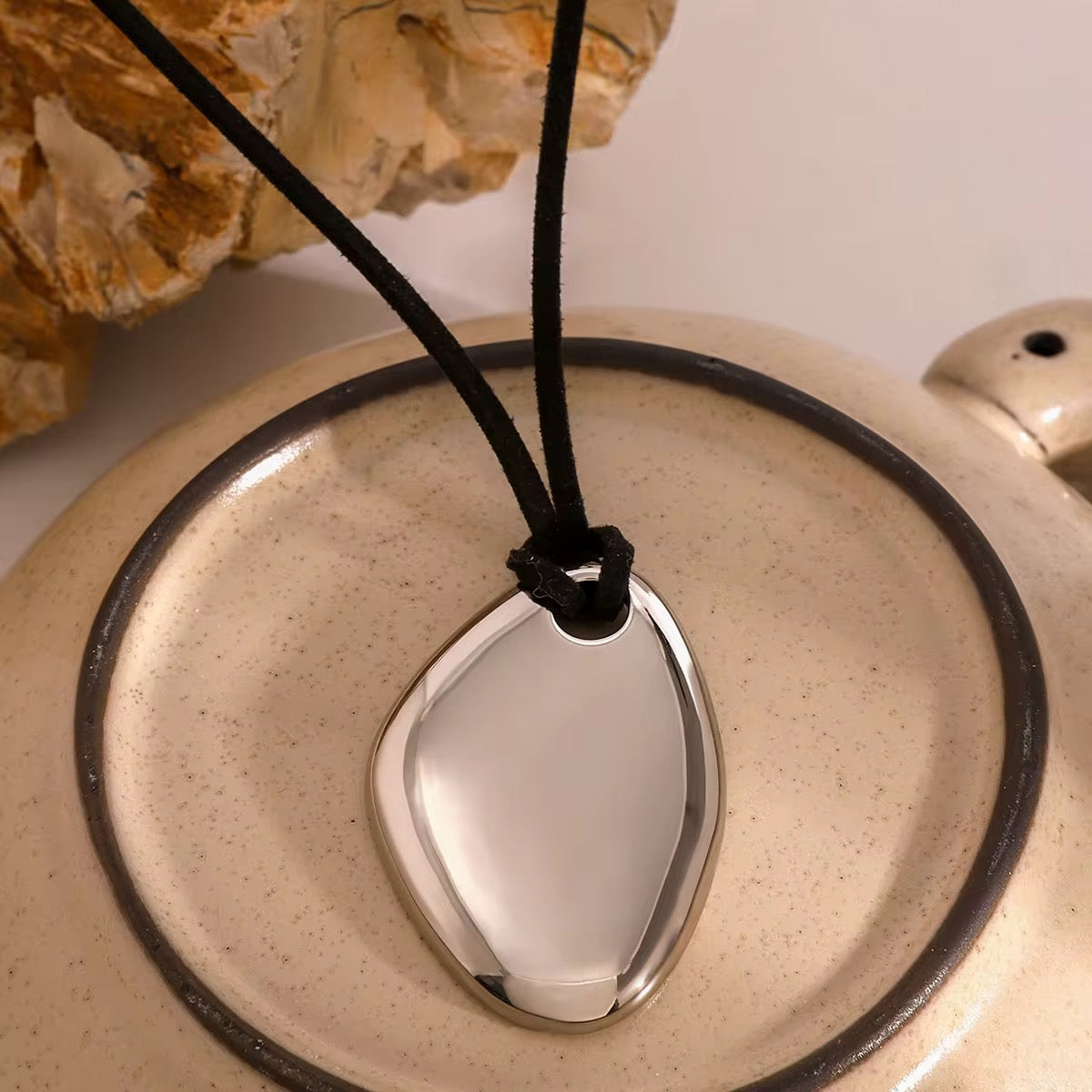 Flux Pendant Necklace – Polished Stainless Steel