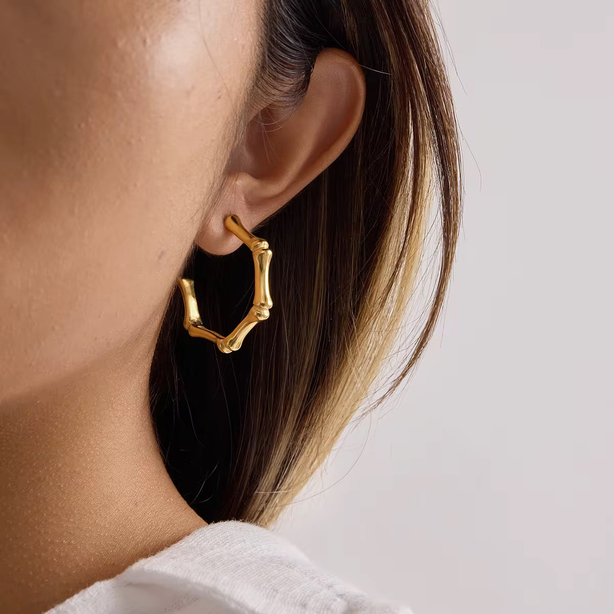 The Gilded Bamboo Luxe Hoops