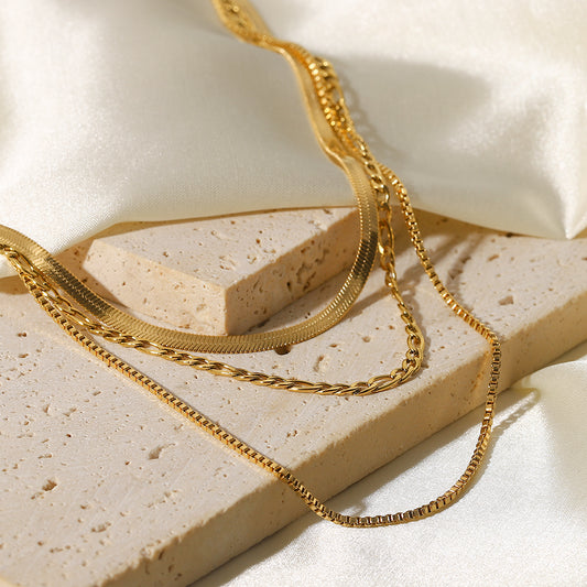 Lustro Triple Chain Necklace