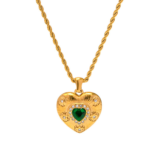 Gilded Heart Pendant Necklace