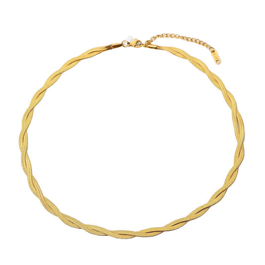 Vintage 18K Gold - Plated Double - Layer Chain Necklace