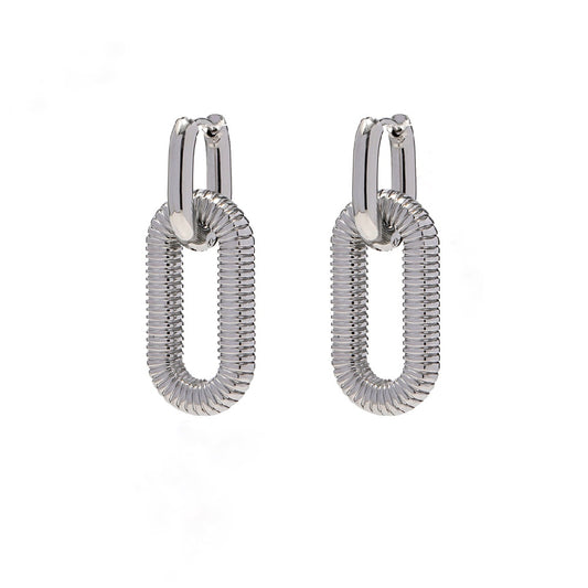 Silver - Plated Double Hoop Earrings - Vintage -Inspired Statement Jewelry