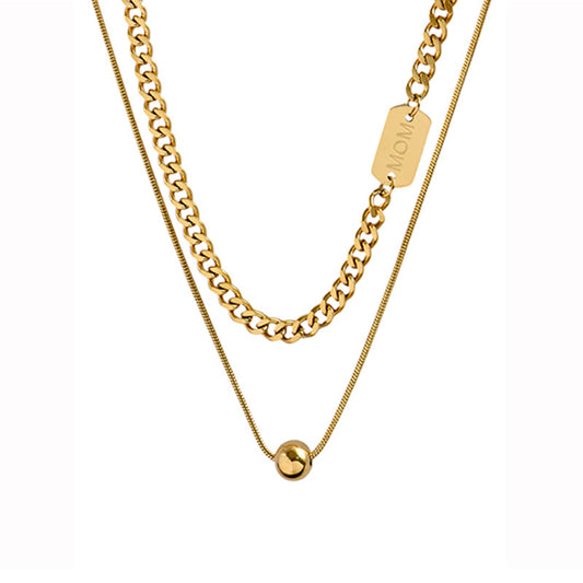Gold - Plated Stainless Steel MOM Necklace - Elegant & Meaningful